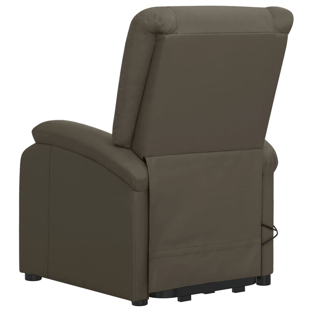 Poltrona de massagens elevatória couro artificial cinzento