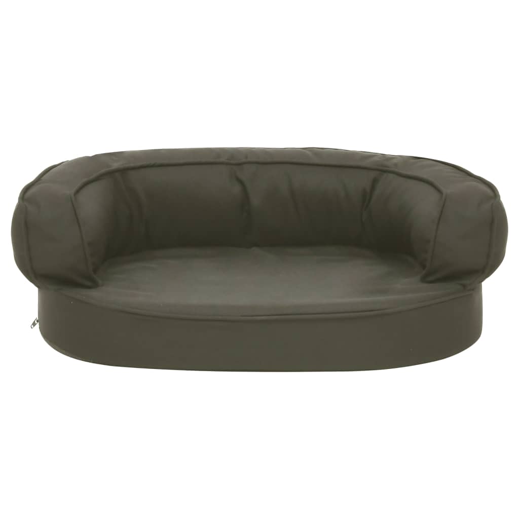 Cama para cães ergonómica 60x42cm aspeto linho cinzento-escuro