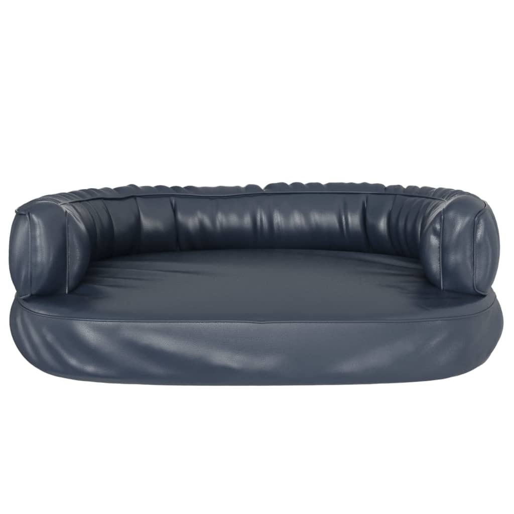 Cama p/ cães em espuma ergonómico 60x42cm couro artificial azul