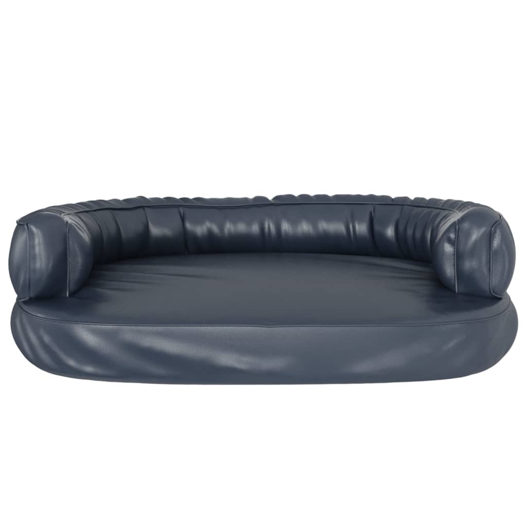 Cama p/ cães em espuma ergonómico 88x65cm couro artificial azul