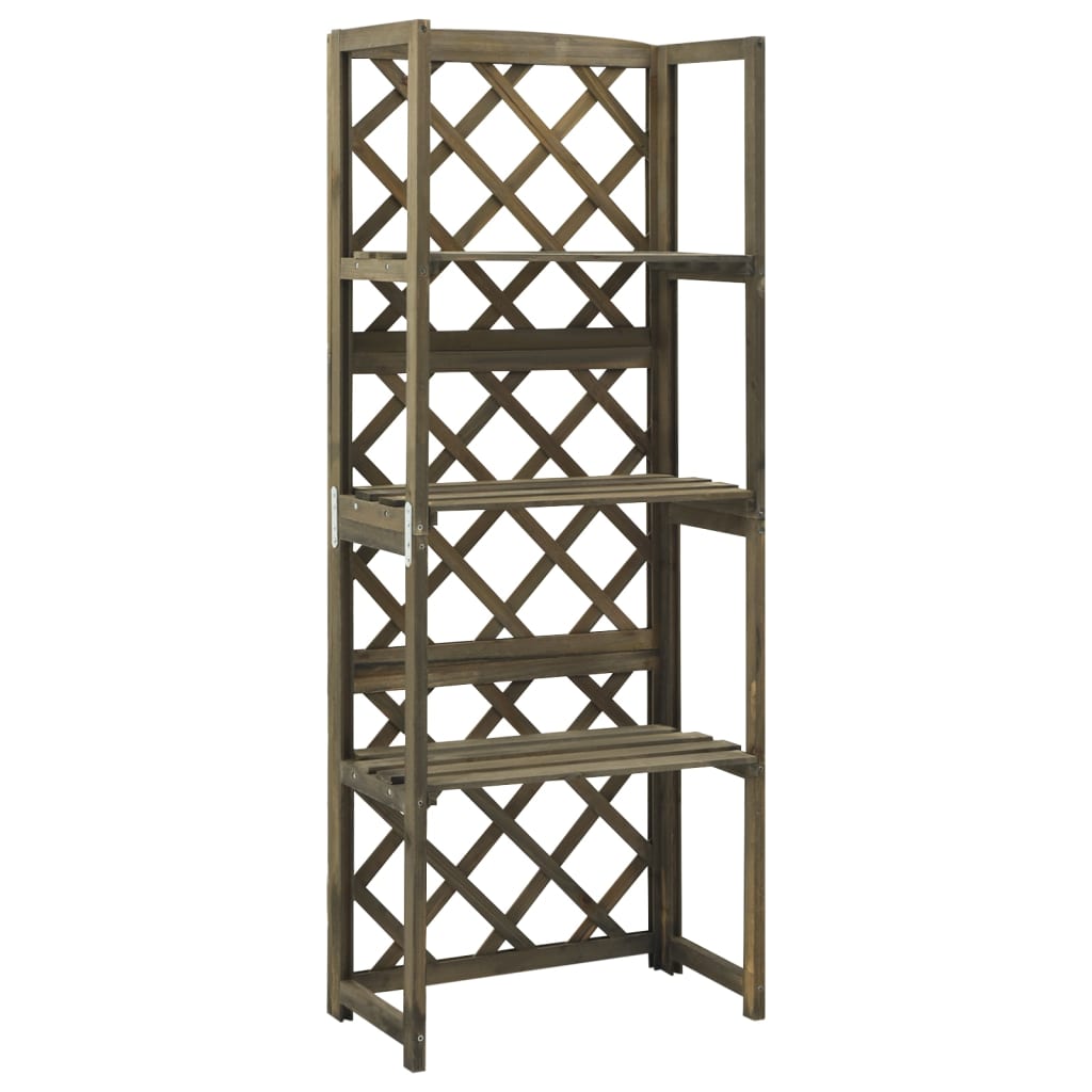 Treliça com prateleiras 55x30x140 cm abeto maciço cinzento
