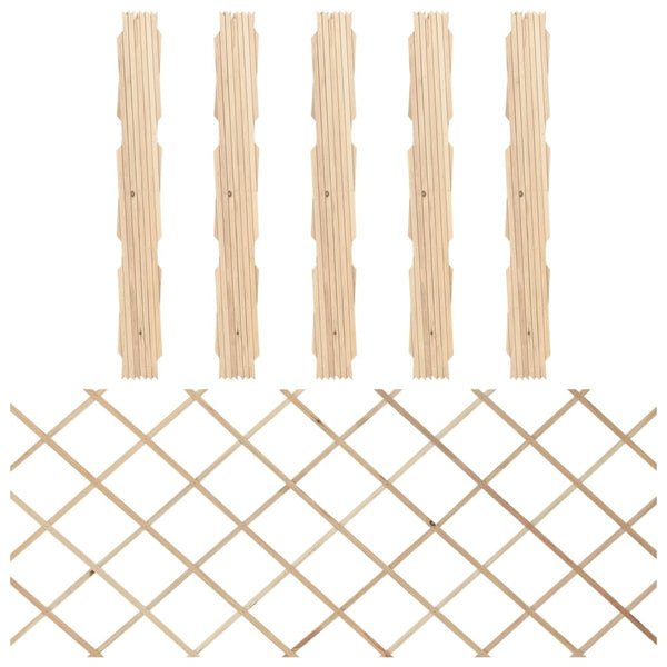 Cercas em treliça 5 pcs 180x80 cm madeira de abeto maciça