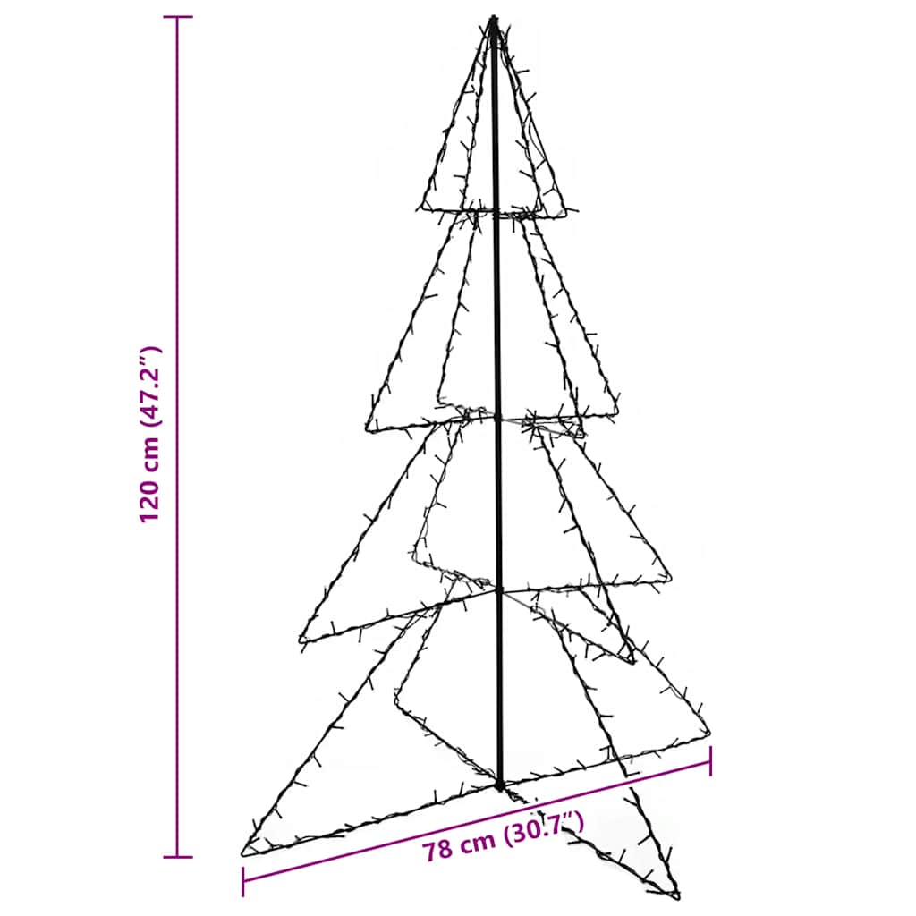 Árvore de Natal em cone 160 LEDs 78x120 cm interior e exterior