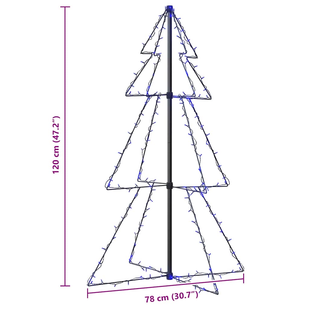 Árvore de Natal em cone 160 LEDs 78x120 cm interior e exterior