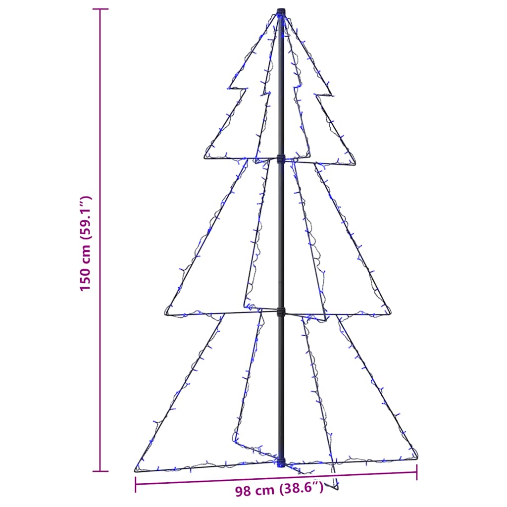 Árvore de Natal em cone 200 LEDs 98x150 cm interior e exterior
