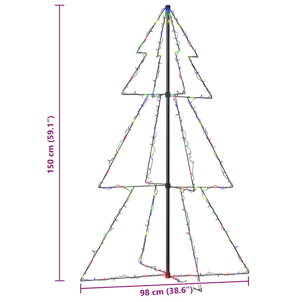 Árvore de Natal em cone 200 LEDs 98x150 cm interior e exterior