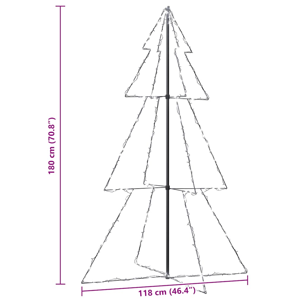 Árvore de Natal em cone 240 LEDs 118x180 cm interior e exterior
