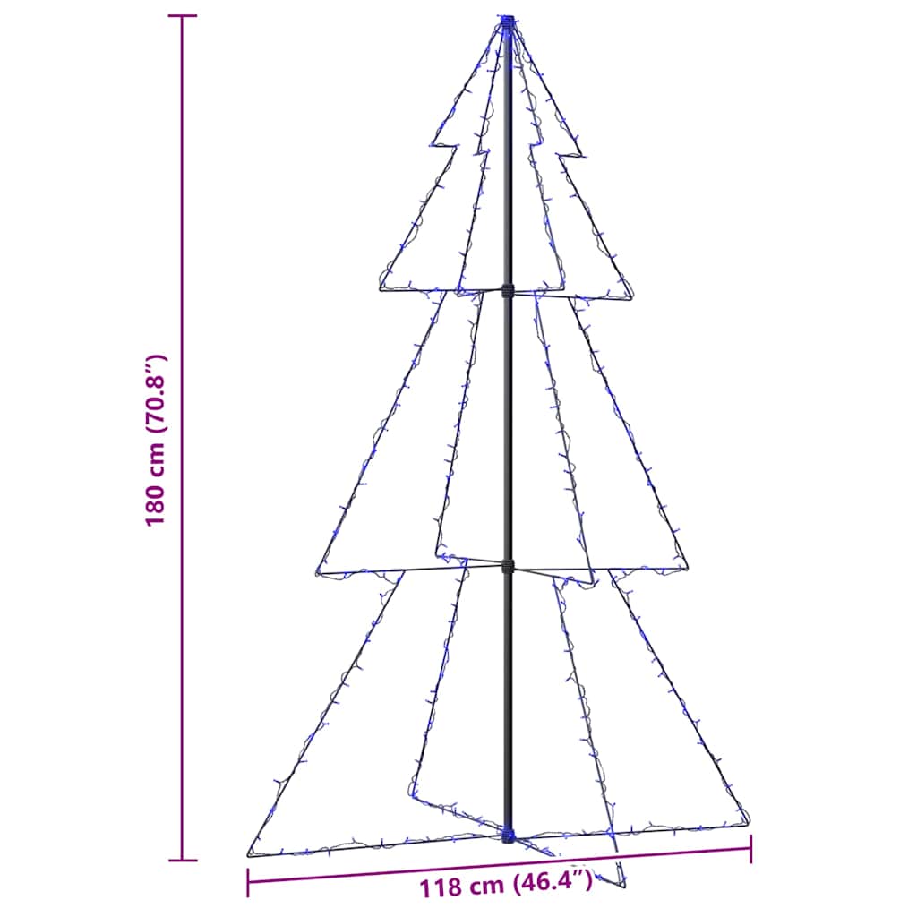Árvore de Natal em cone 240 LEDs 118x180 cm interior e exterior