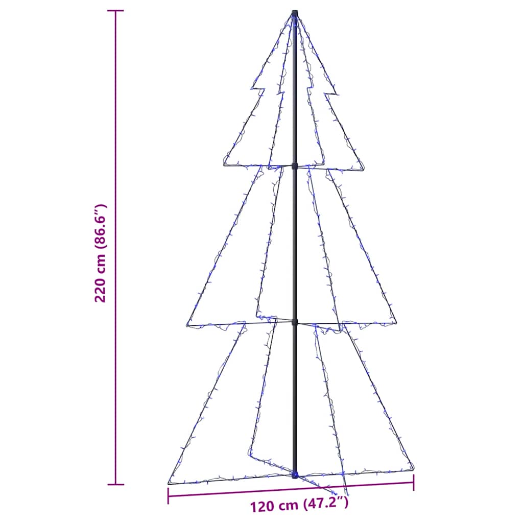 Árvore de Natal em cone 300 LEDs 120x220 cm interior e exterior