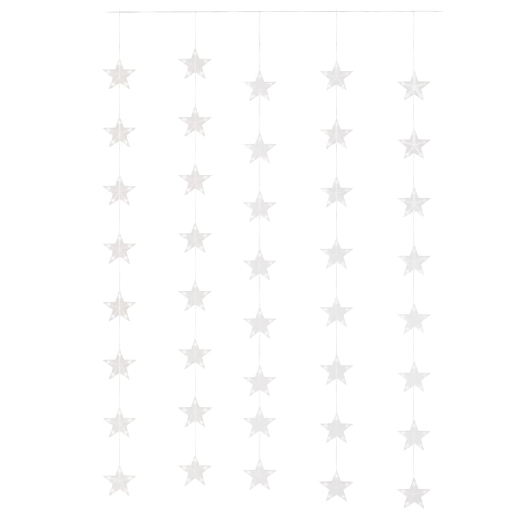 Cortina iluminação c/ estrelas 200 LEDs 8 funções branco quente