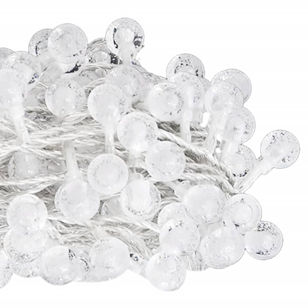 Cordão de luzes em globo 40 m 400 LED 8 funções branco frio