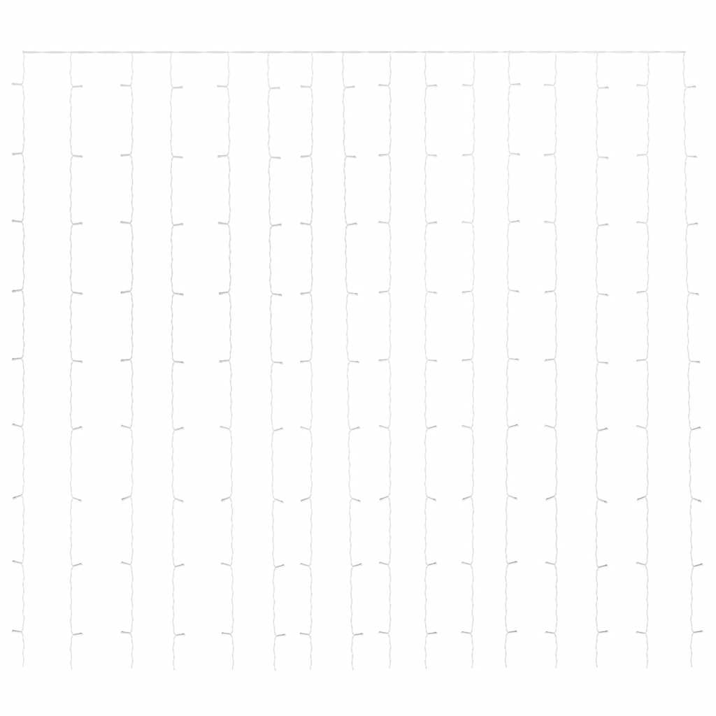 Cortina iluminação 300 luzes LED 3x3 m 8 funções branco frio