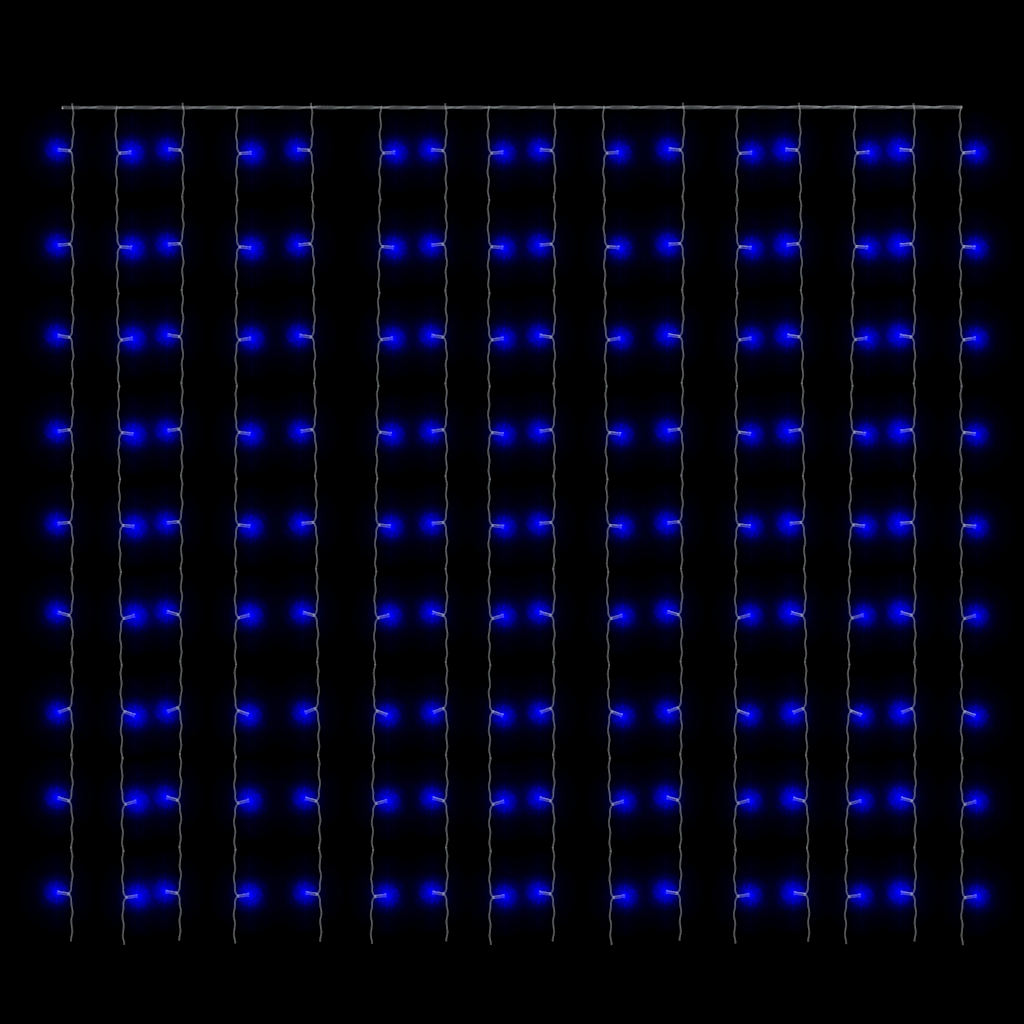 Cortina iluminação 300 luzes LED 3x3 m 8 funções azul
