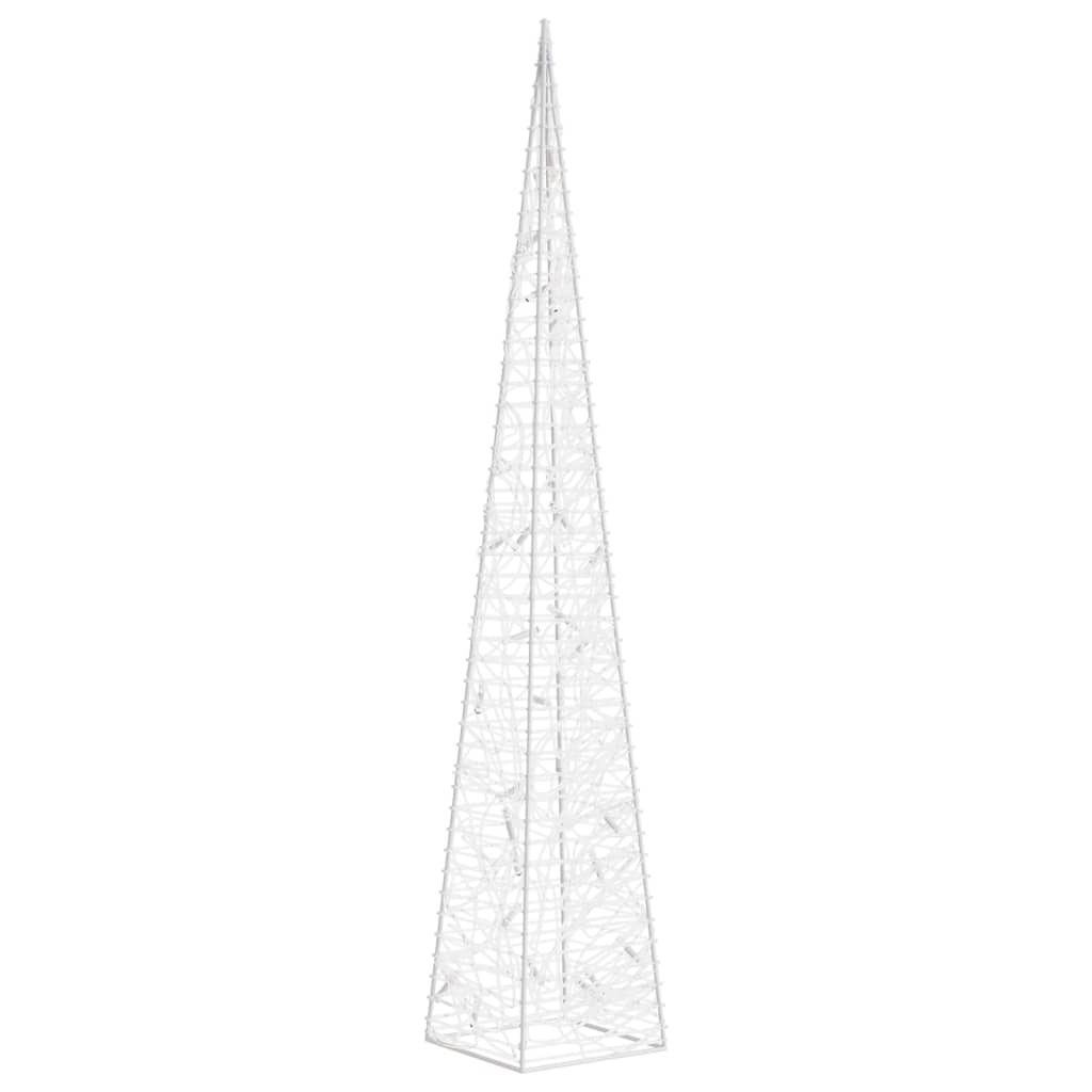 Cone de iluminação decorativo c/ LEDs acrílico 60cm branco frio