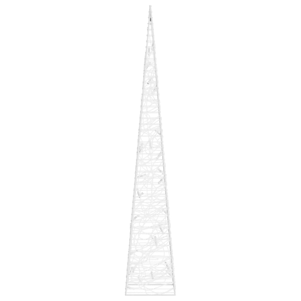Cone de iluminação decorativo c/ LEDs acrílico 60cm branco frio
