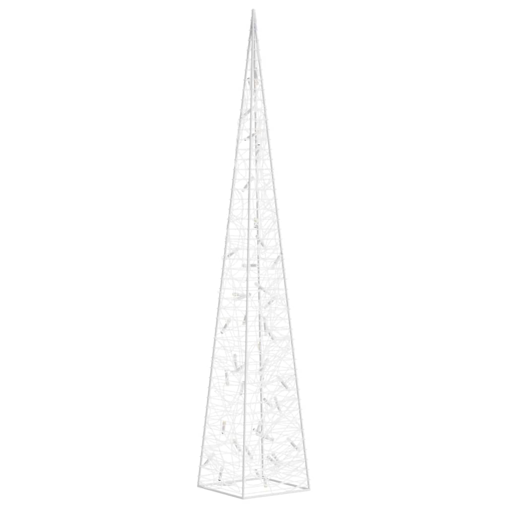 Cone de iluminação decorat. c/ LEDs acrílico 90cm branco quente