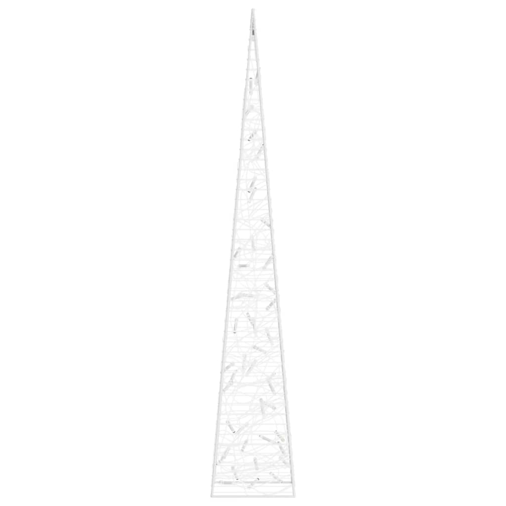 Cone de iluminação decorat. c/ LEDs acrílico 90cm branco quente