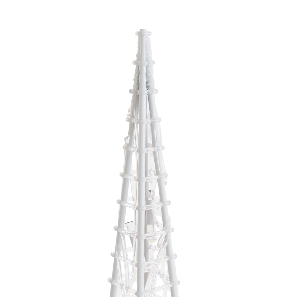 Cone de iluminação decorat. c/ LEDs acrílico 90cm branco quente