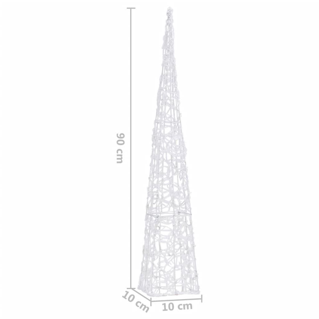 Cone de iluminação decorativo c/ LEDs multicor acrílico 90 cm