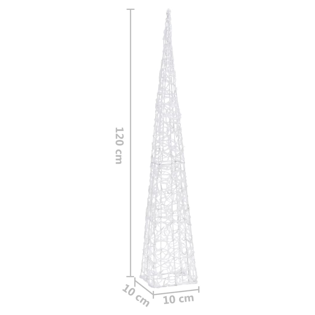 Cone de iluminação decorat. c/ LEDs azuis acrílico 120 cm