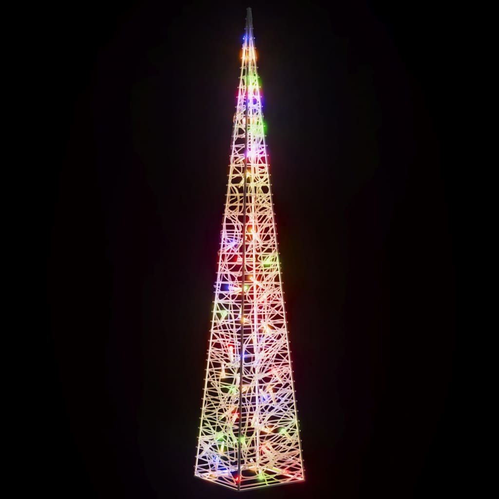 Cone de iluminação decorativo c/ LEDs multicor acrílico 120 cm