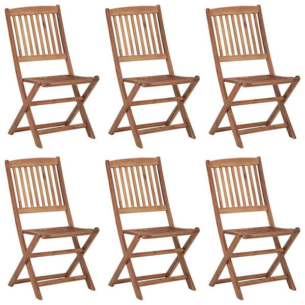 Cadeiras de jardim dobráveis c/ almofadões 6 pcs acácia maciça