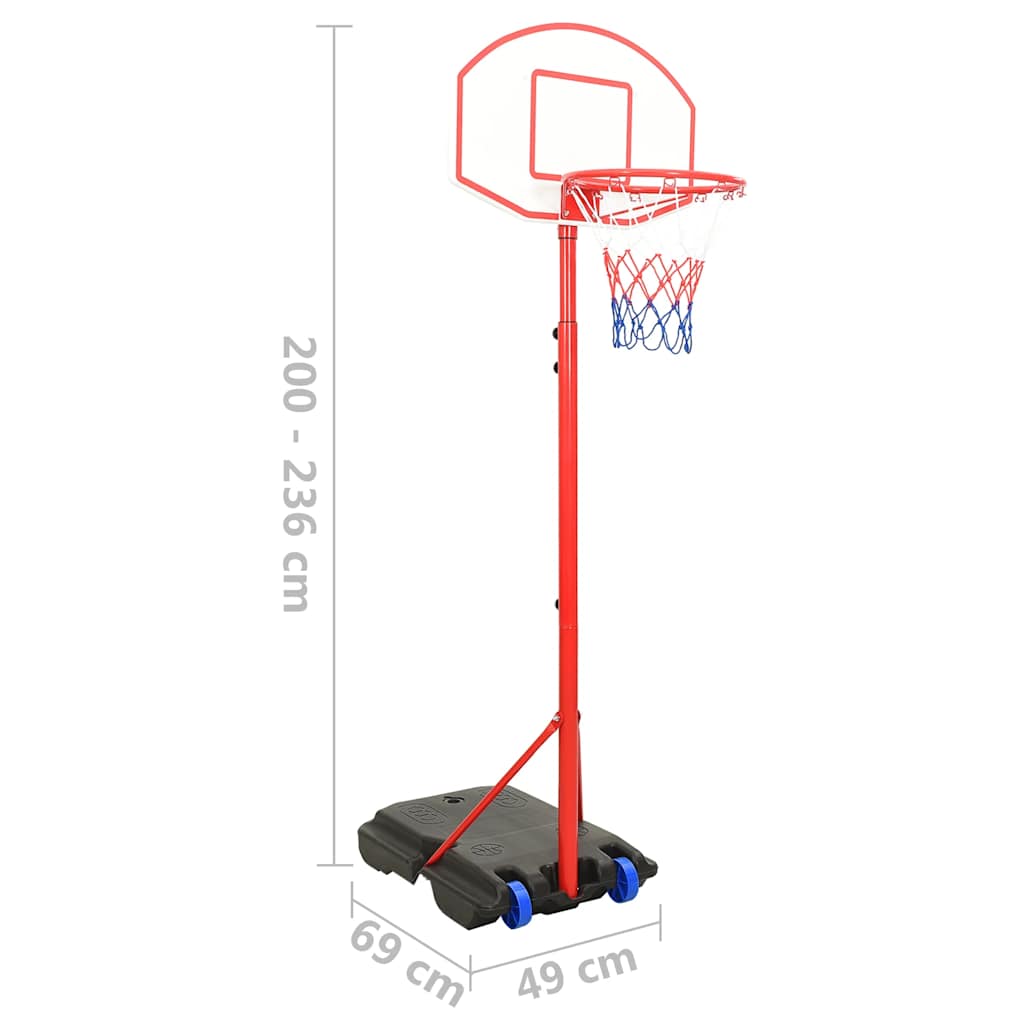 Conjunto portátil de basquetebol ajustável 200-236 cm