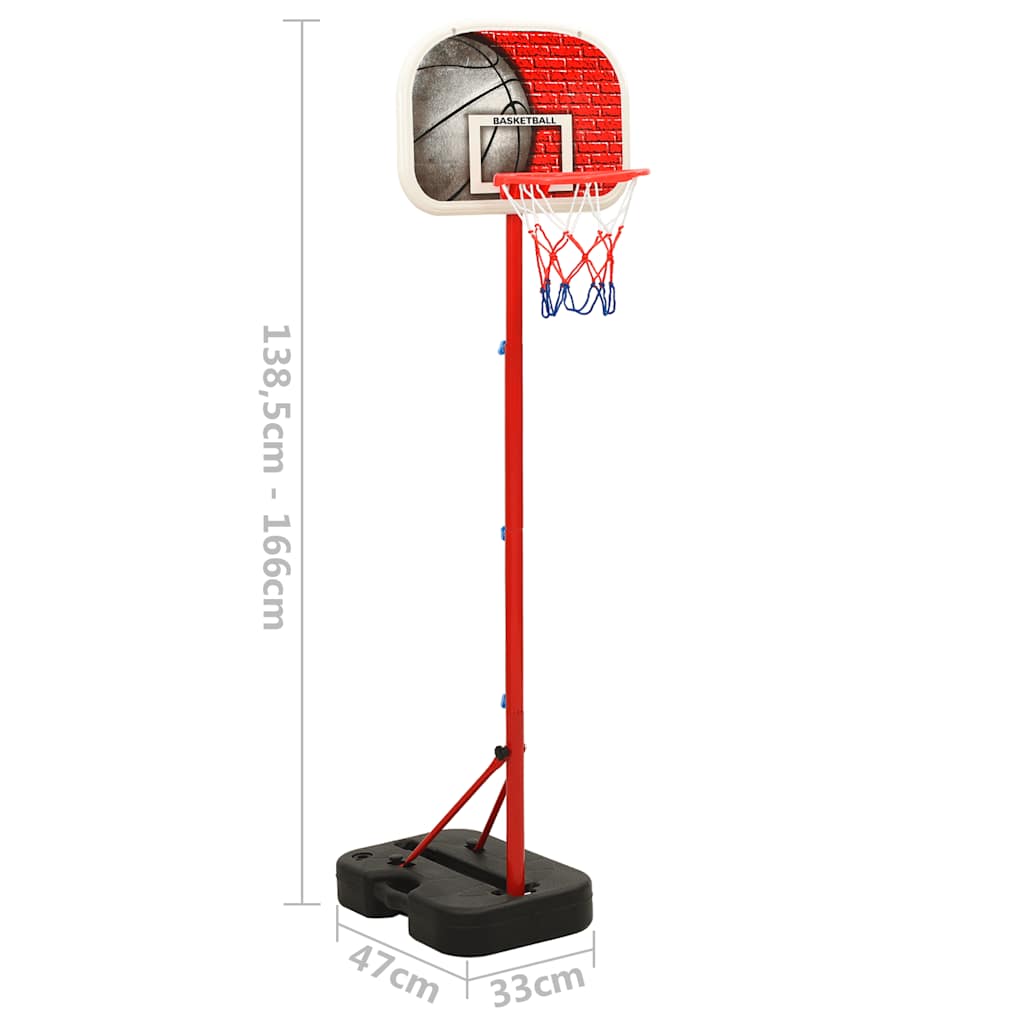 Conjunto portátil de basquetebol ajustável 138,5-166 cm