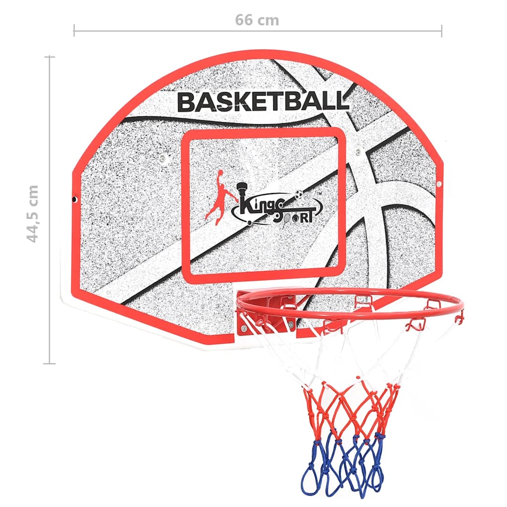 Conjunto tabela basquetebol p/ montar parede 5 pcs 66x44,5 cm