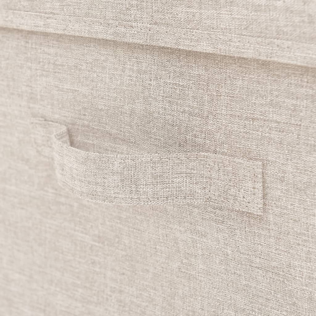 Conjunto caixas de arrumação empilháveis 3 pcs tecido cor creme
