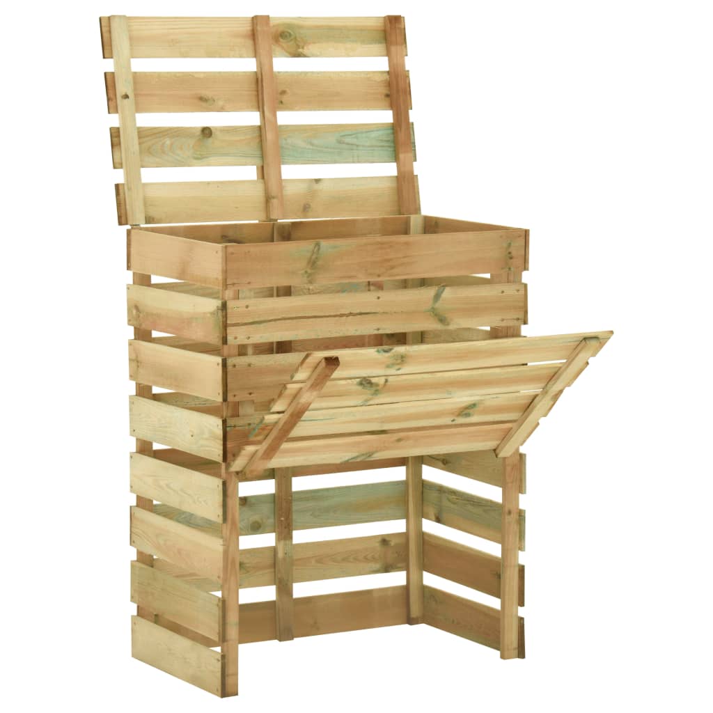 Caixa de compostagem ripada 4 pcs 80x50x100cm pinho impregnado