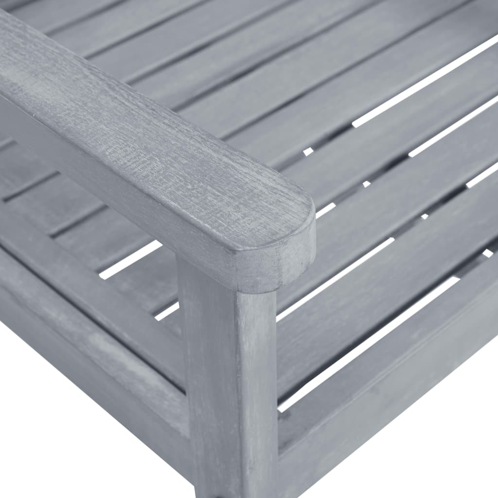 Cadeiras de jardim 8 pcs madeira de acácia maciça cinzento