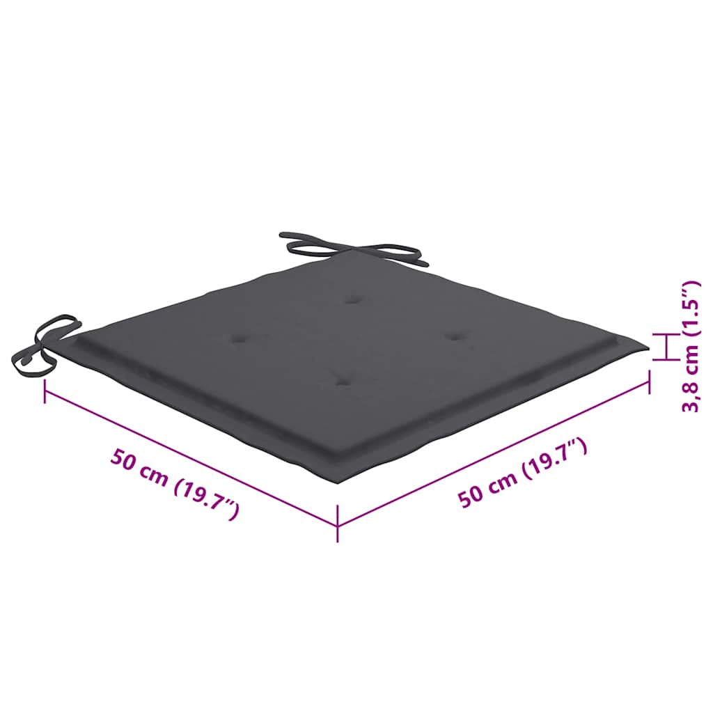 Cadeiras de jardim c/ almofadões 8 pcs acácia maciça cinzento