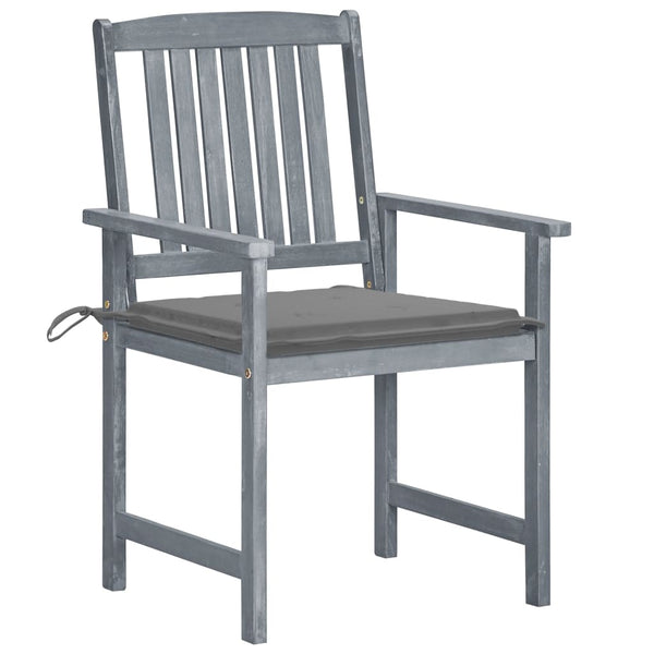 Cadeiras de jardim c/ almofadões 8 pcs acácia maciça cinzento