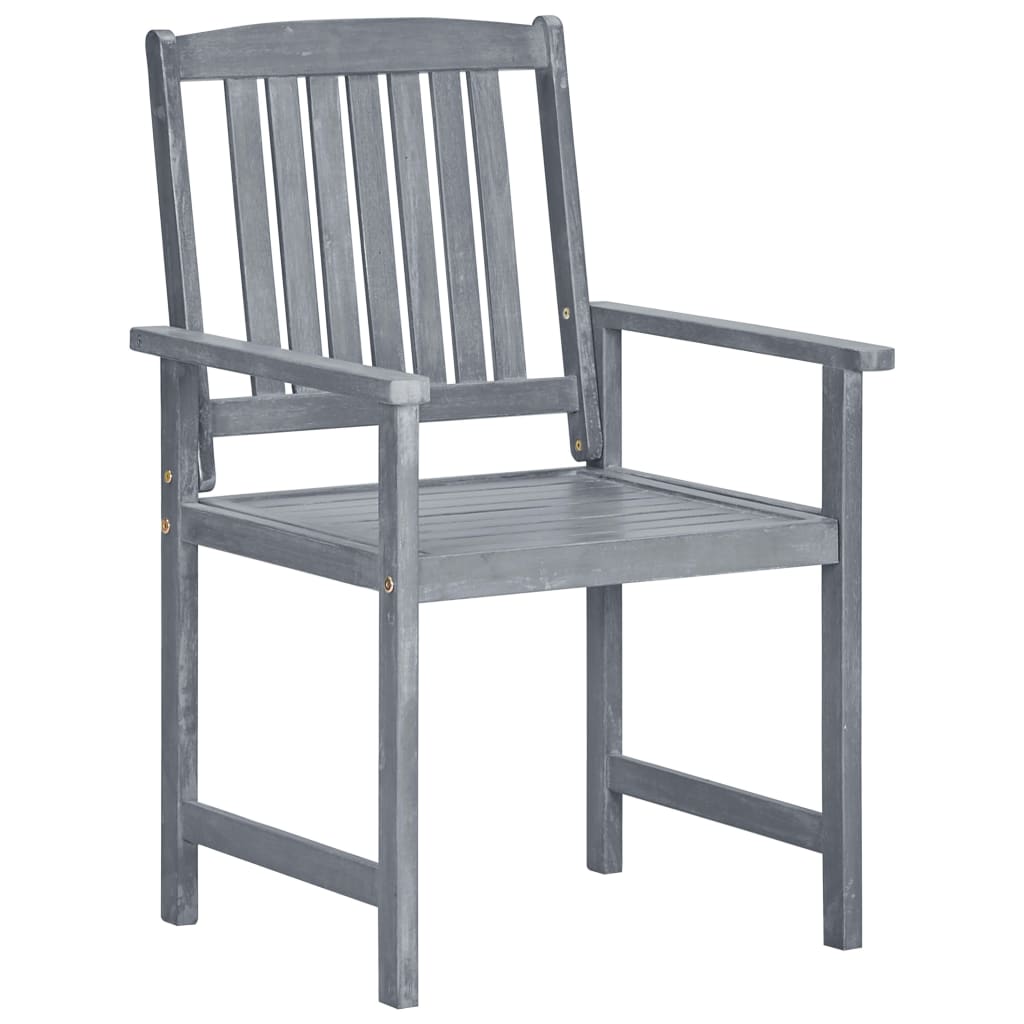 Cadeiras de jardim c/ almofadões 8 pcs acácia maciça cinzento