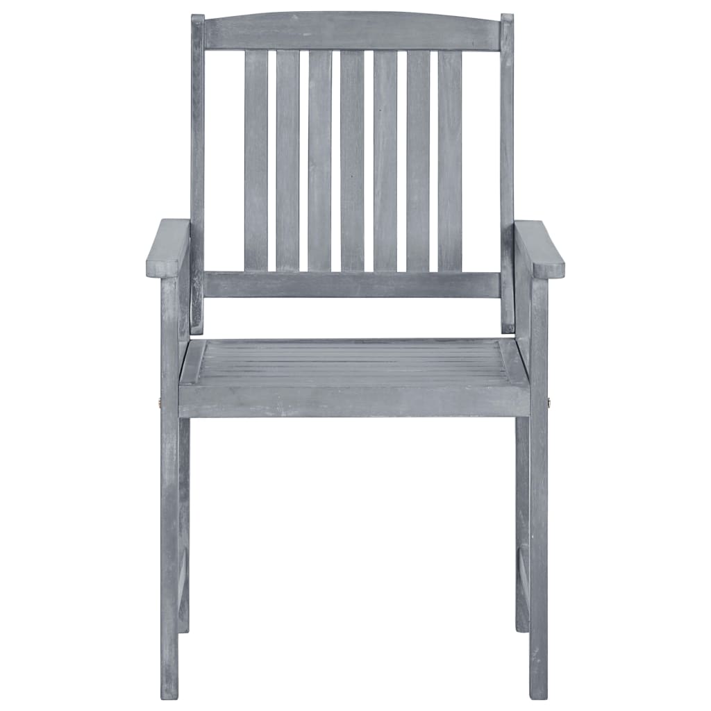 Cadeiras de jardim c/ almofadões 8 pcs acácia maciça cinzento