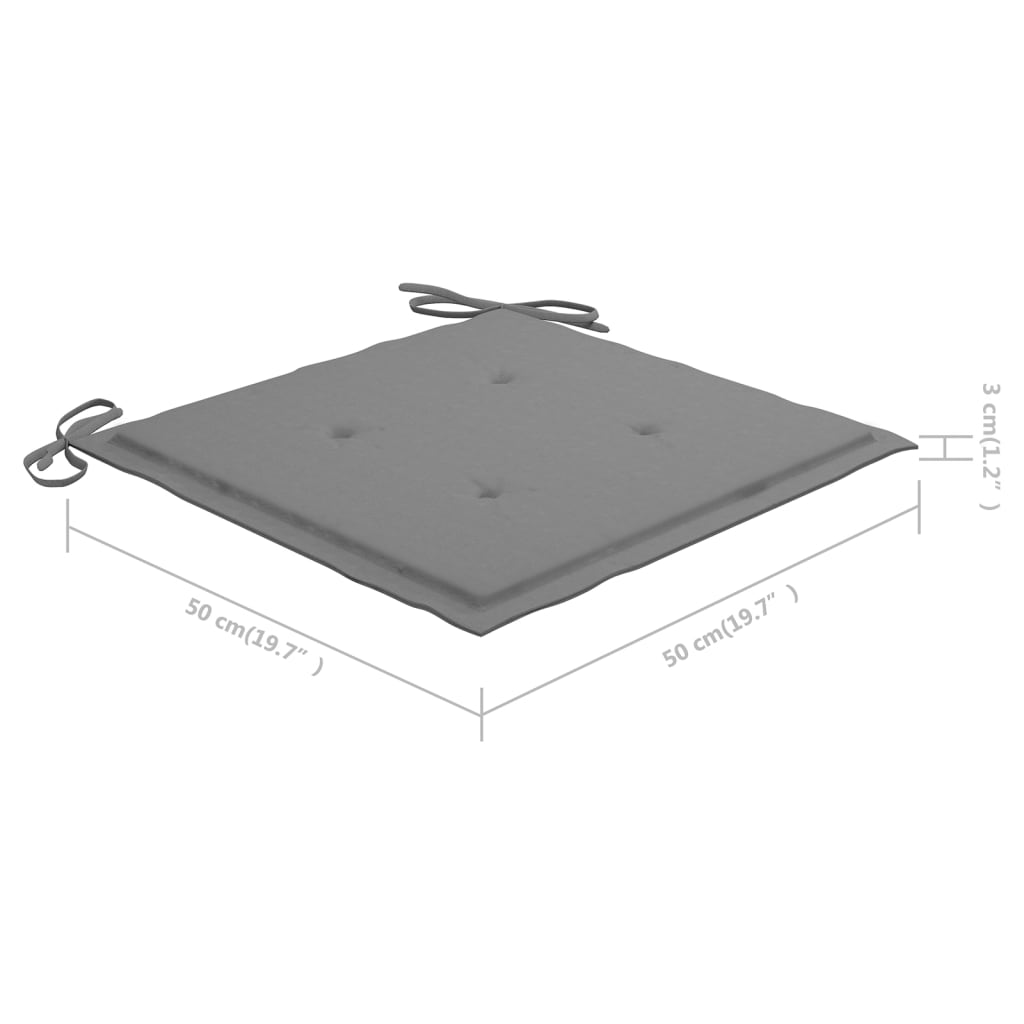 Cadeiras de jardim c/ almofadões 8 pcs acácia maciça cinzento