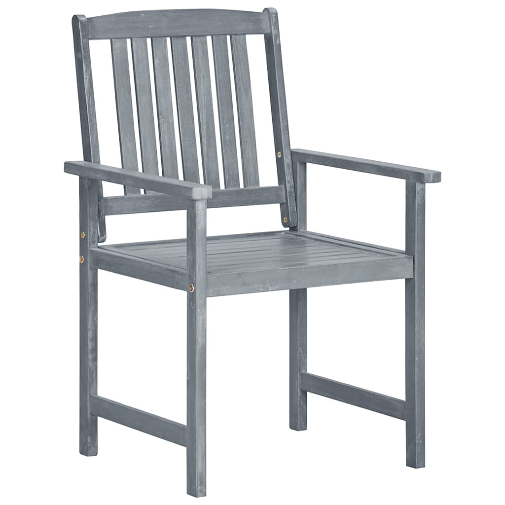 Cadeiras de jardim c/ almofadões 8 pcs acácia maciça cinzento