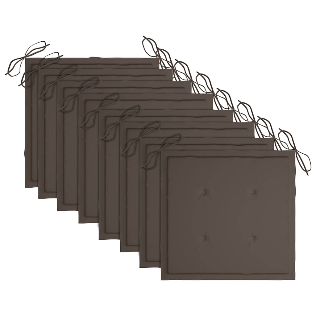 Cadeiras de jardim c/ almofadões 8 pcs acácia maciça cinzento