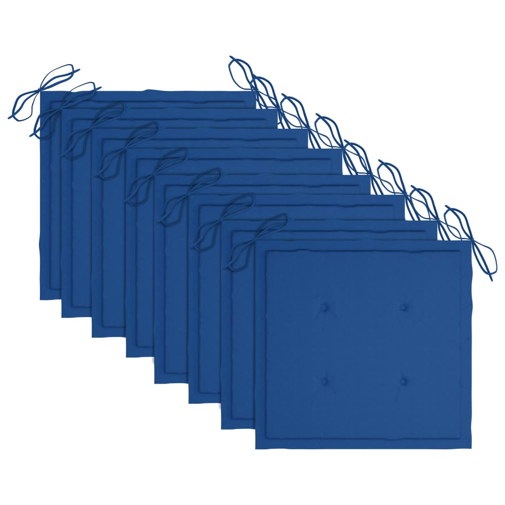 Cadeiras de jardim c/ almofadões 8 pcs acácia maciça cinzento