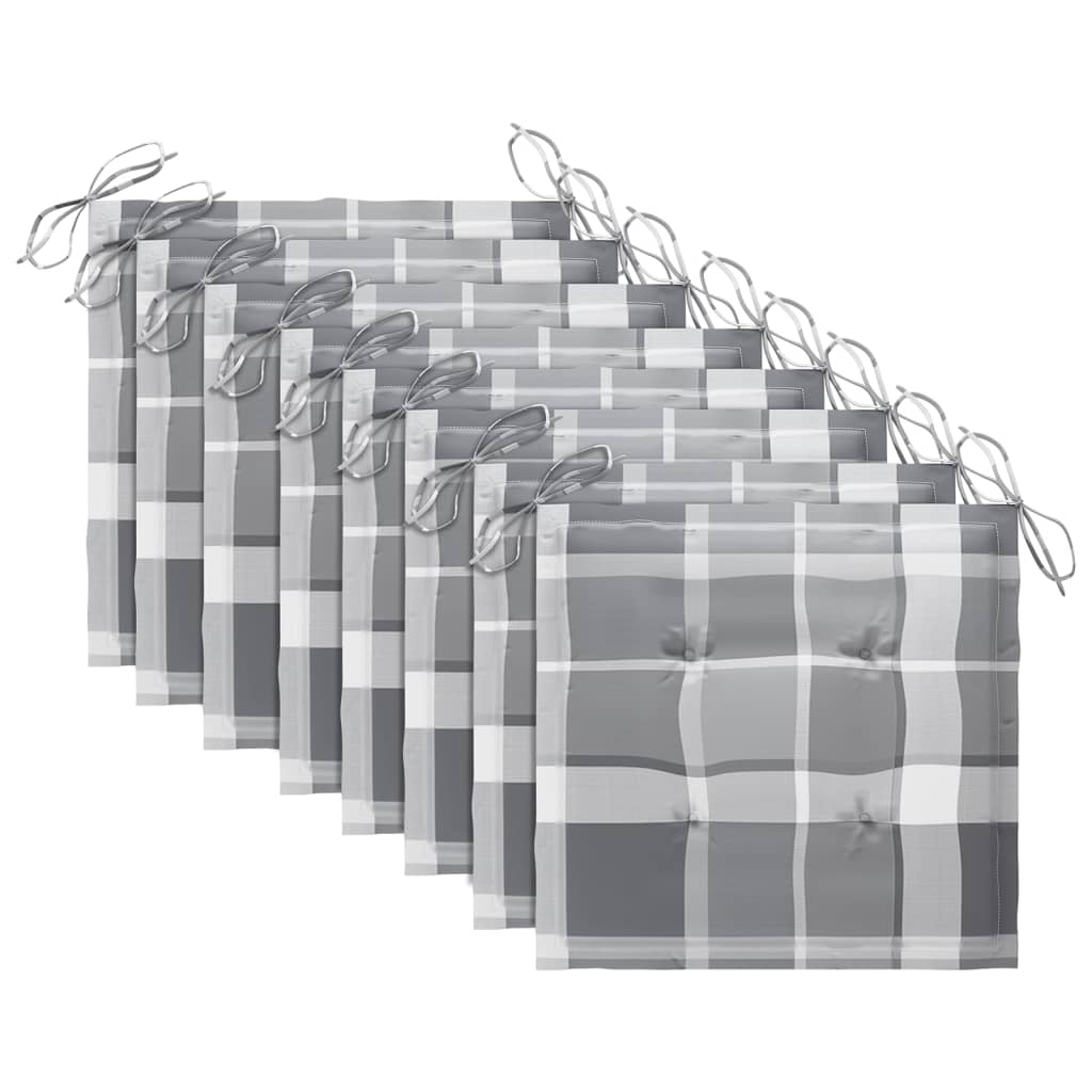 Cadeiras de jardim c/ almofadões 8 pcs acácia maciça cinzento