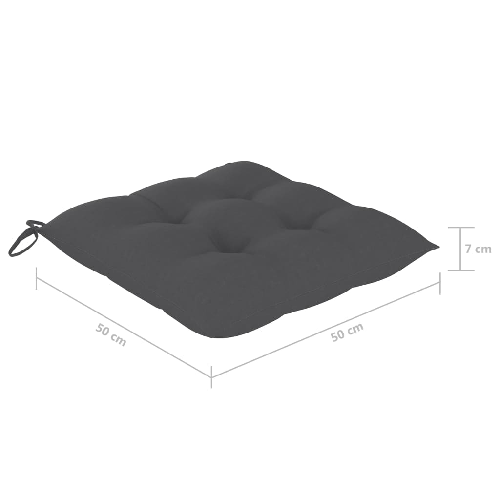 Cadeiras de jardim c/ almofadões 8 pcs acácia maciça cinzento