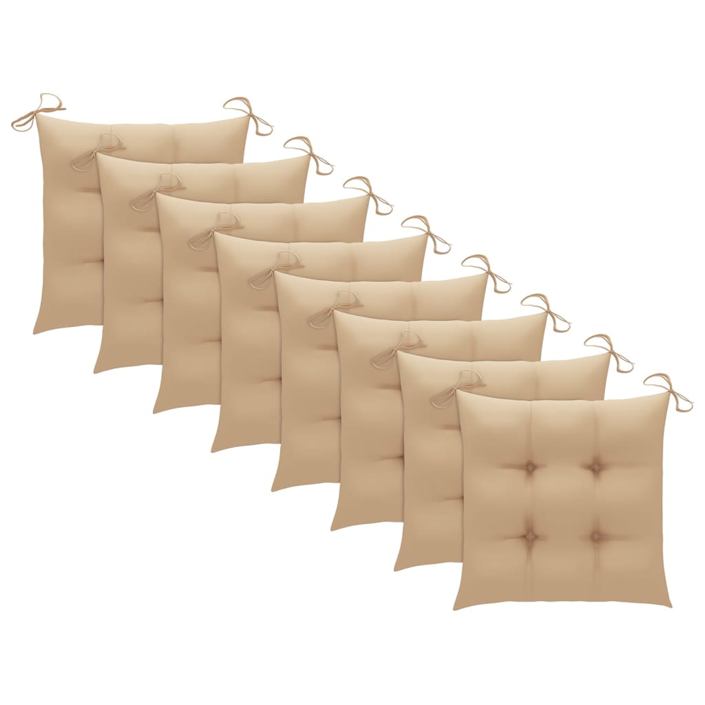 Cadeiras de jardim c/ almofadões 8 pcs acácia maciça cinzento