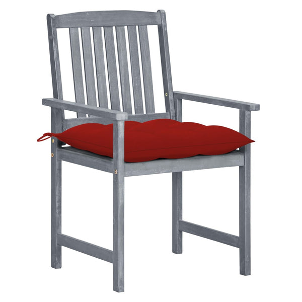 Cadeiras de jardim c/ almofadões 8 pcs acácia maciça cinzento