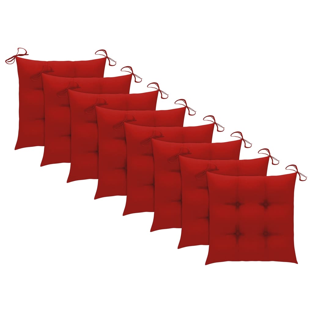 Cadeiras de jardim c/ almofadões 8 pcs acácia maciça cinzento