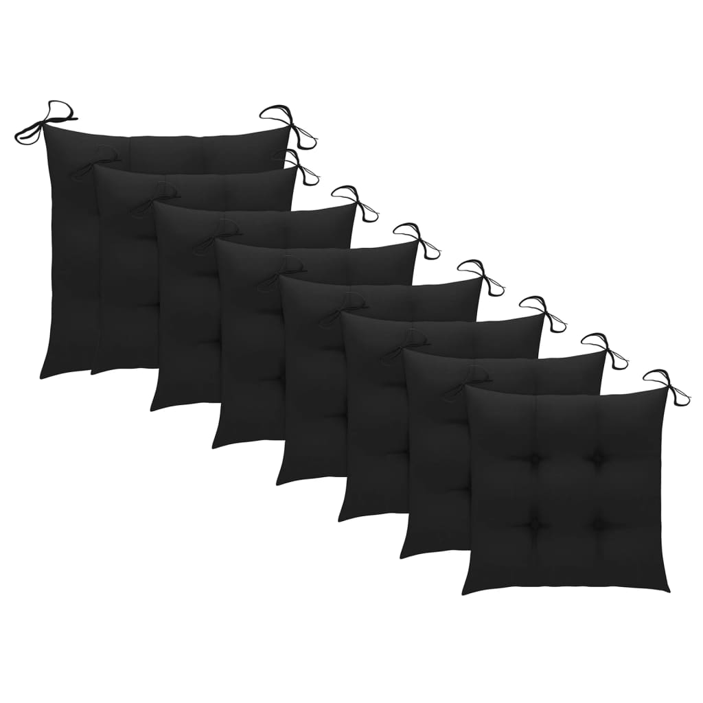 Cadeiras de jardim c/ almofadões 8 pcs acácia maciça cinzento