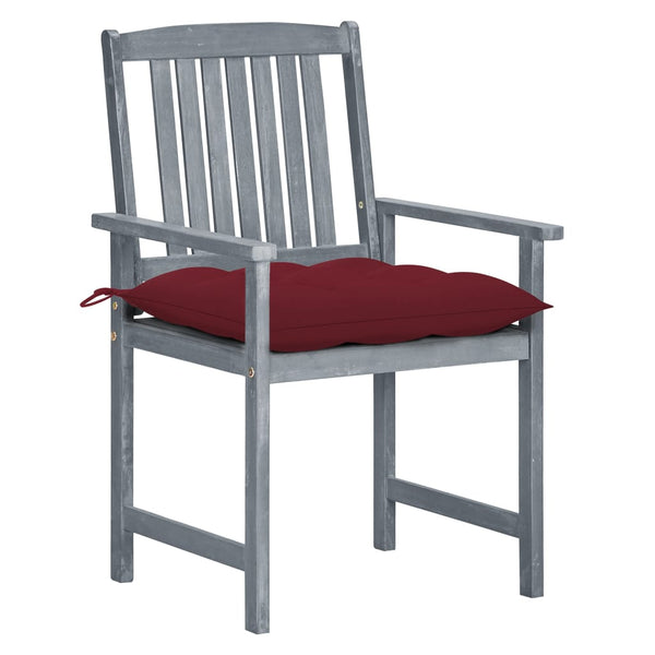 Cadeiras de jardim c/ almofadões 8 pcs acácia maciça cinzento