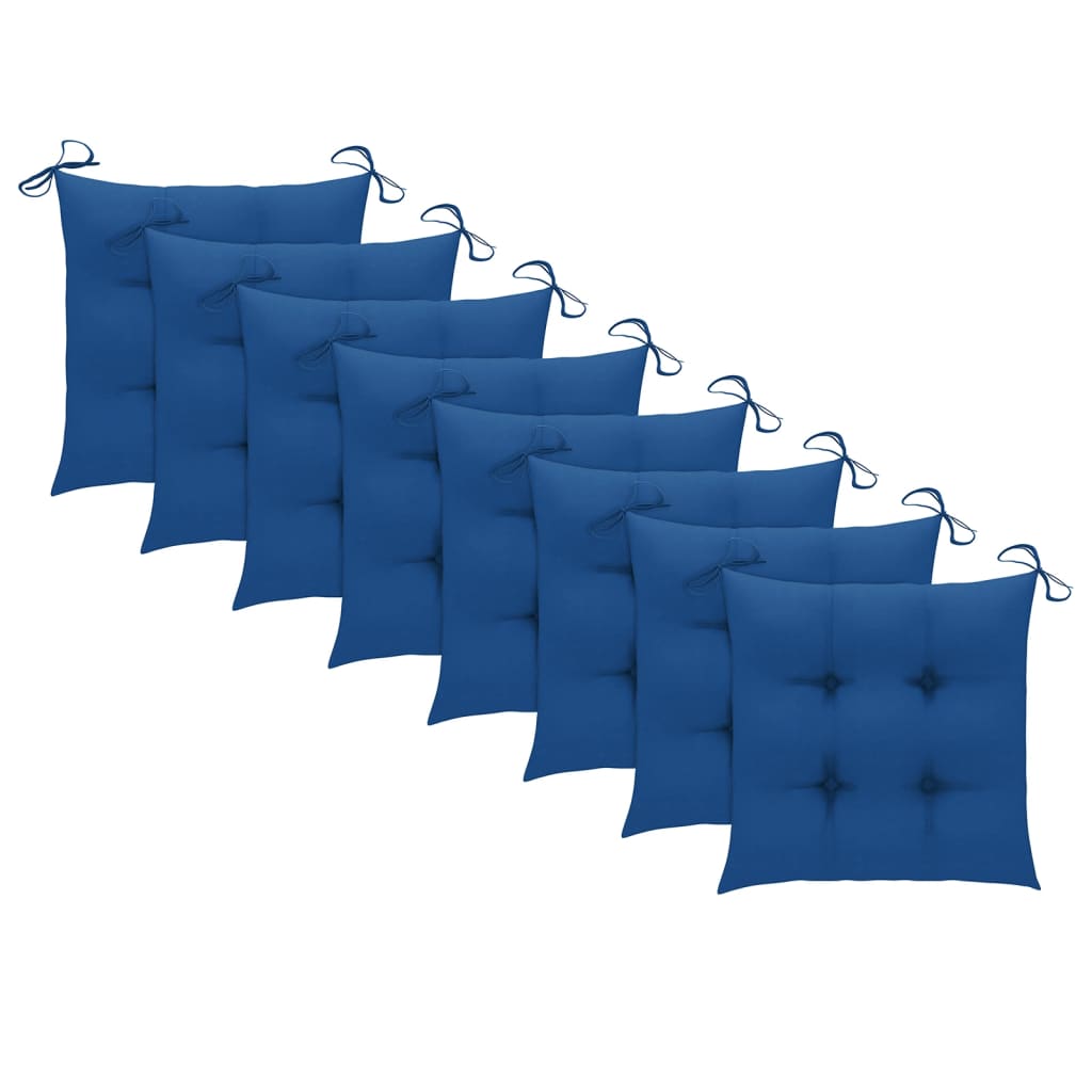 Cadeiras de jardim c/ almofadões 8 pcs acácia maciça cinzento