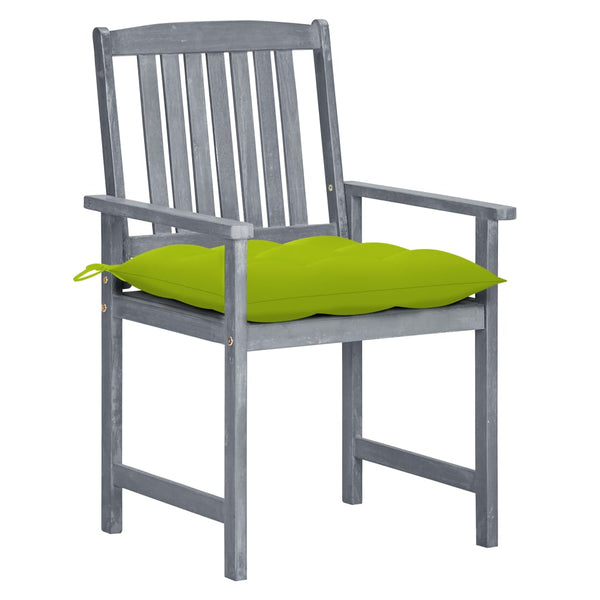 Cadeiras de jardim c/ almofadões 8 pcs acácia maciça cinzento