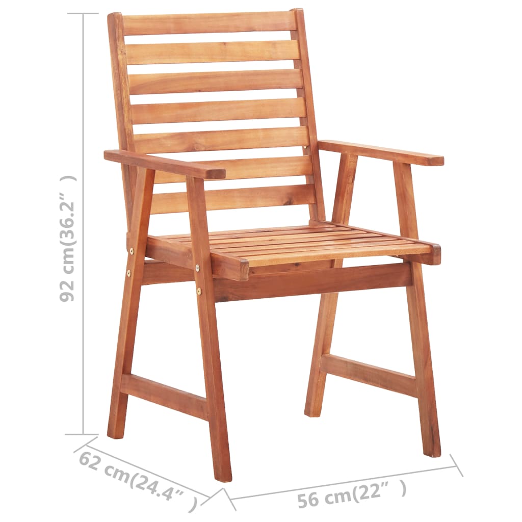Cadeiras de jantar para jardim 8 pcs madeira de acácia maciça